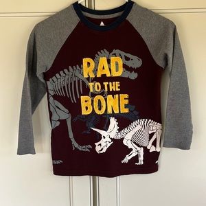 Garanimals “RAD TO THE BONE”  Dinosaur Long Sleeve Tee- size 7